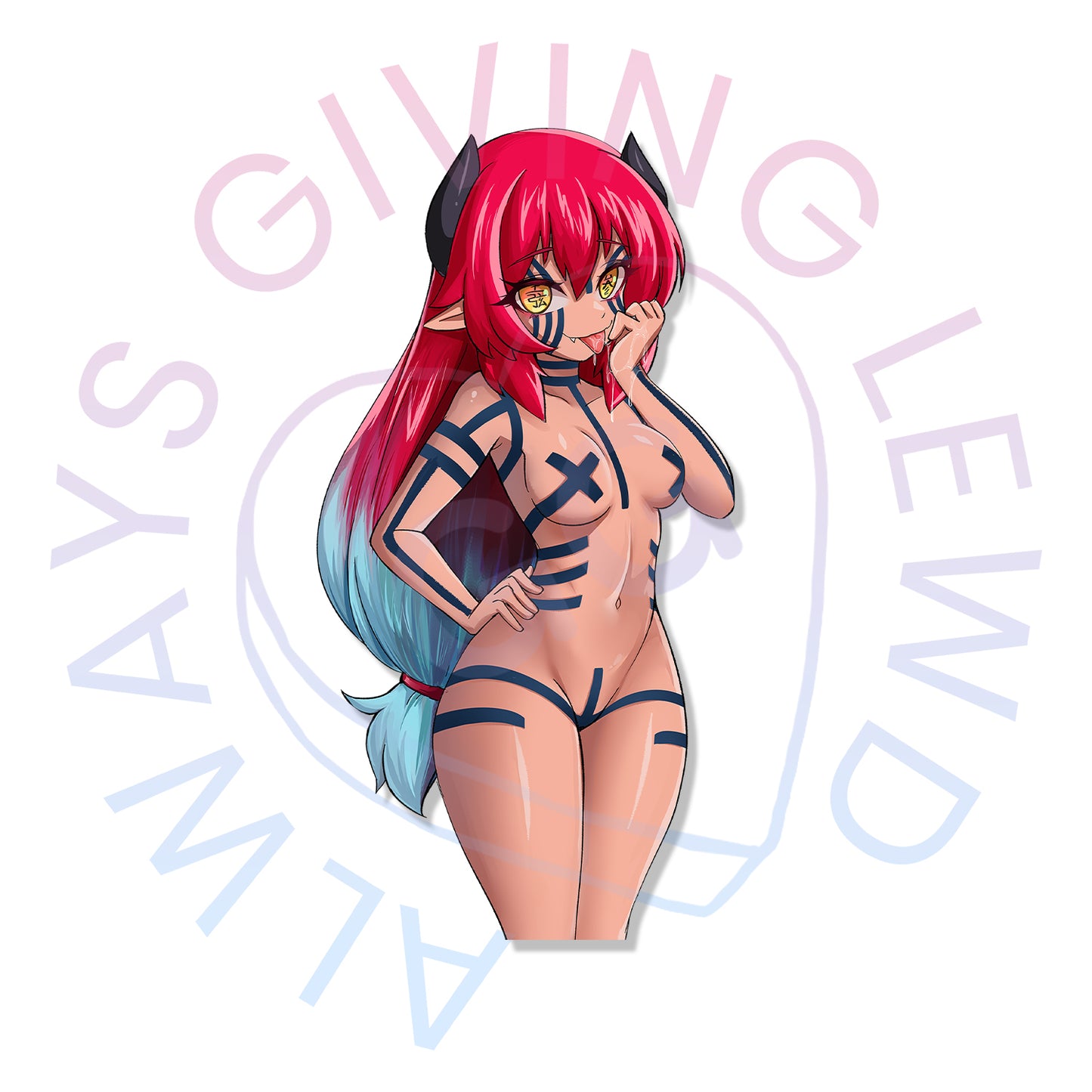 YUKINA X KNY AKAZA STICKER