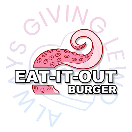 EAT IT OUT BURGER LOGO STICKER