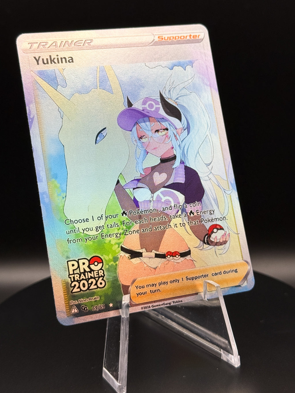 YUKINA'S SHINY FIRE HORSE TRADING CARD