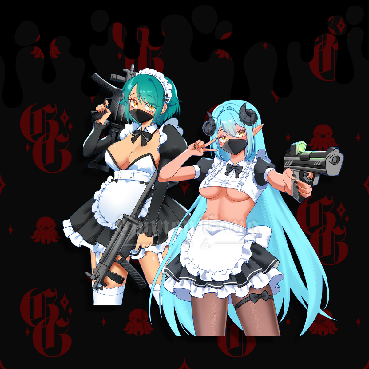 [DIESENTAI COLLABO] BATTLE MAIDS STICKER BUNDLE