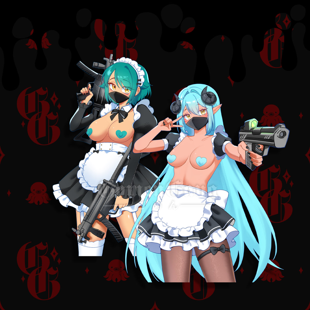 [DIESENTAI COLLABO] BATTLE MAIDS NSFW STICKER BUNDLE