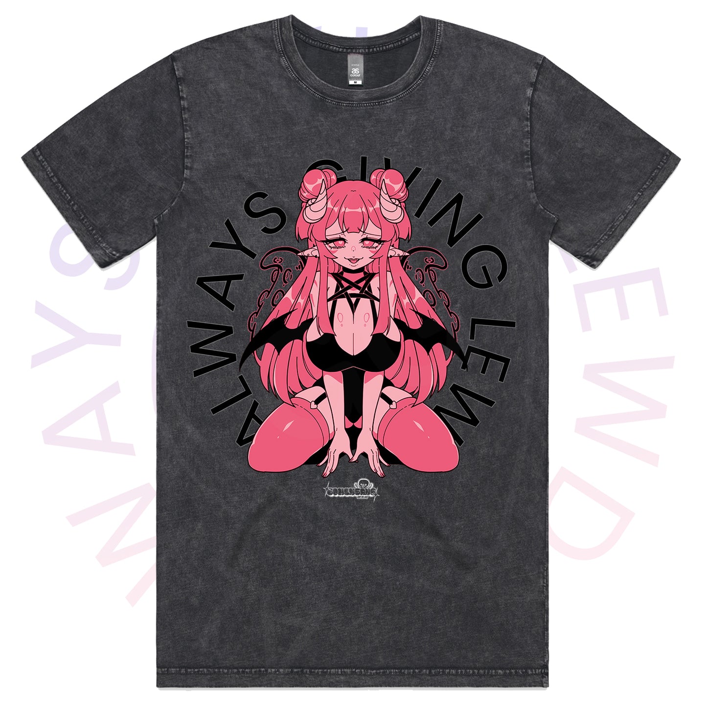 ALWAYS GIVING LEWD T-SHIRT BLACK STONE