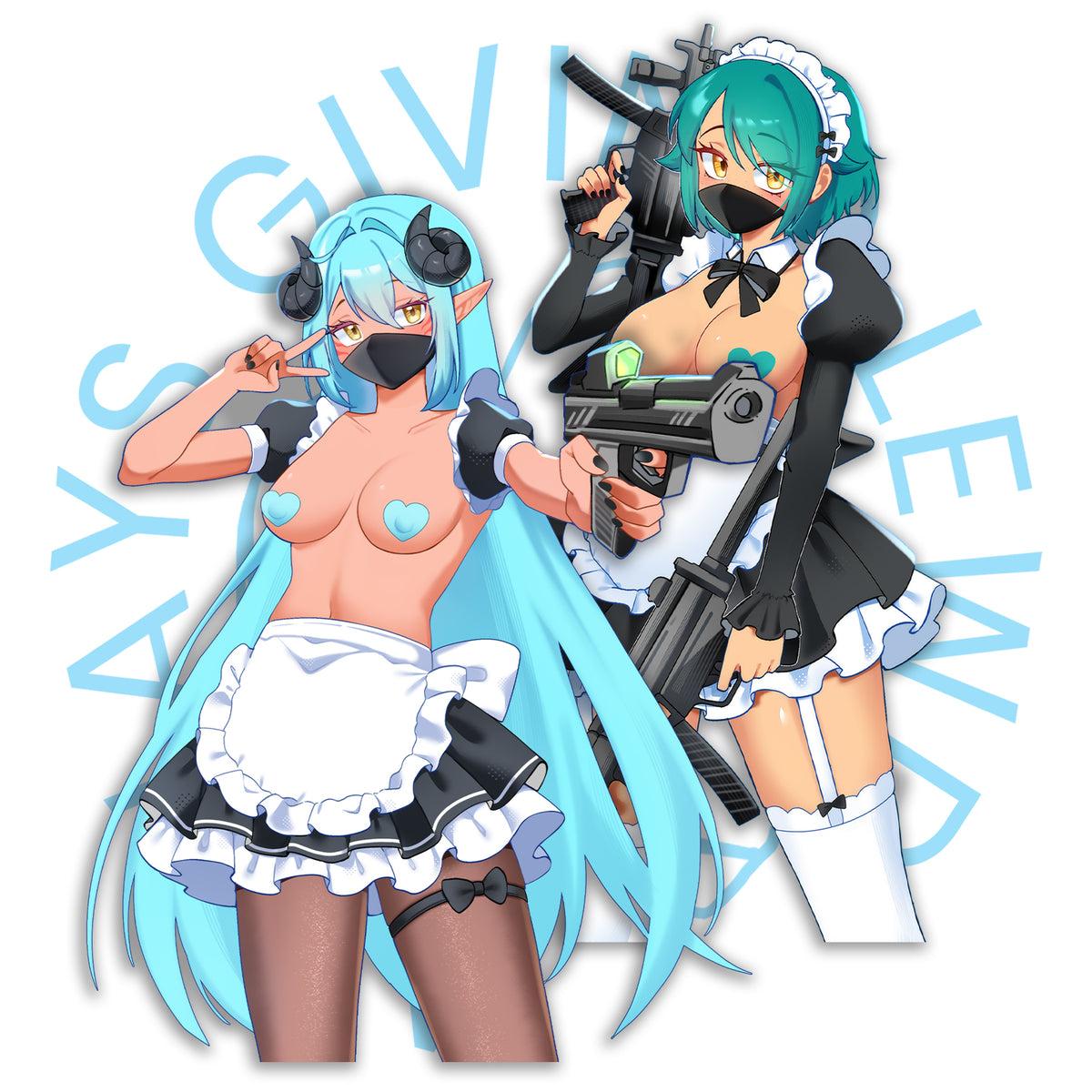 [DIESENTAI COLLABO] BATTLE MAIDS NSFW STICKER BUNDLE *PREORDER*